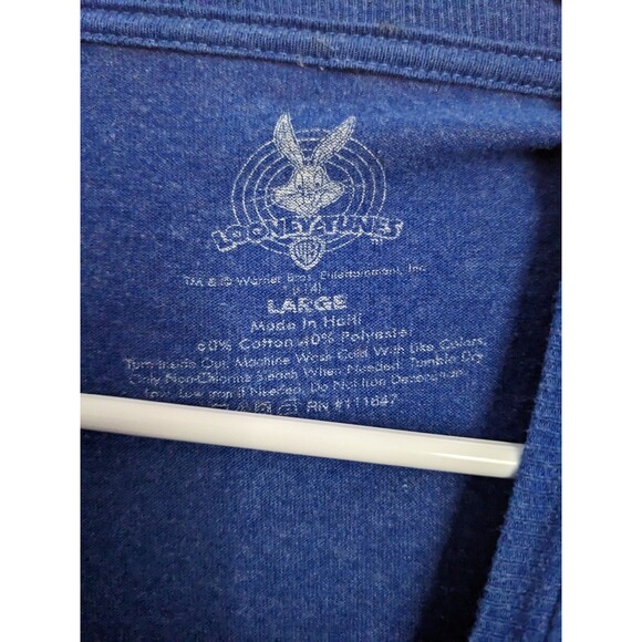 Looney Tunes Bugs Bunny and Taz Blue Graphic Tee Unisex Size Large - Picture 2 of 4